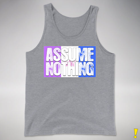 Assume Nothing Drag Pride Flag Premium Tank Top - Grey Heather
